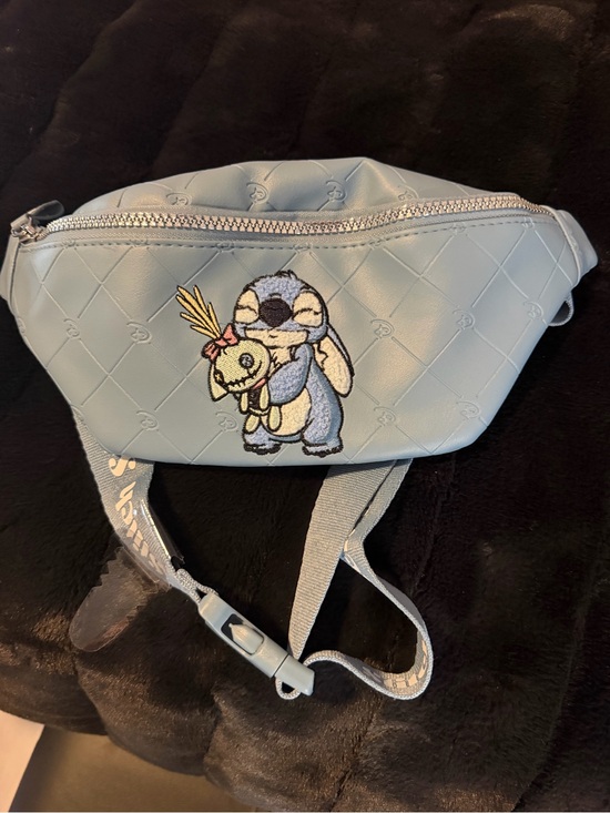 Primark Handbags - Primark Light Blue Quilted Crossbody Belt Bag with Embroidered Character